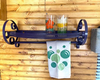 Retro MCM Metal Wall Shelf-Whimsical Kitchen Powder room decor