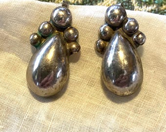 Sterling Silver-Vintage-1950’s Art Deco Earrings