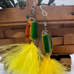 Fishing Lure Earrings: Upcycled Silver Plated Dangles