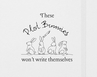 Plot Bunnies Hardcover bound ruled notebook for Writers - Author gift - 80 pages