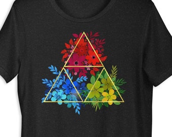 Legend of Zelda Triforce Floral Color Burst Unisex t-shirt