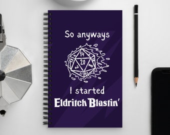 Started Eldritch Blasting Warlock DnD Character Notes Spiral notebook