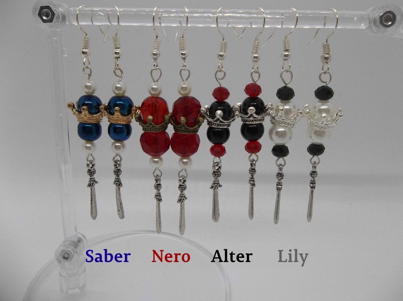 Fate series Saberface Earrings image 2