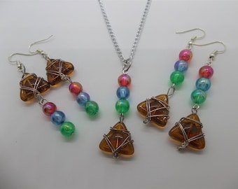 OOAK Wire-Wrapped Triforce and Goddess Pearls inspired Jewelry