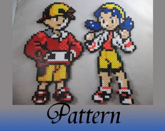 Gen 2 Colored Pokemon Trainer Sprites - Pattern for Perler, Cross Stitch, Plastic Canvas, Pixel Art