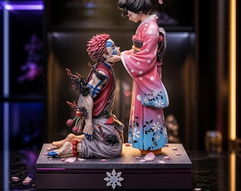 Akaza & Koyuki Figure 27cm PVC Display Model | Cherry Blossom Collector Statue, Anime Decor