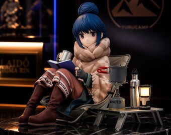 Shima Rin Figure, Laid Back Camp Anime Statue, PVC Collectible Figure, Camping Gift