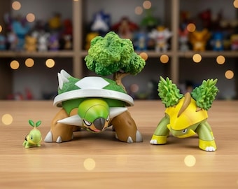 Pokemon Torterra Evolution Figure Set Torterra Grotle Turtwig Statue Pokemon Desk Decor Collectible Gift Toy
