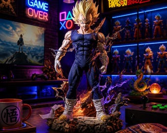 Majin Vegeta Figure, Dragon Ball Z Anime Statue, PVC Collectible Figure, Saiyan Gift