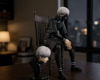 Ken Kaneki Figure, Sitting Anime Statue, PVC Collectible Figure, Manga Decor, Display Model Gift