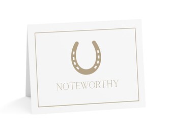 Horseshoe 10-Pack Folded 4"x6" Notecards | Equestrian Themed Gift
