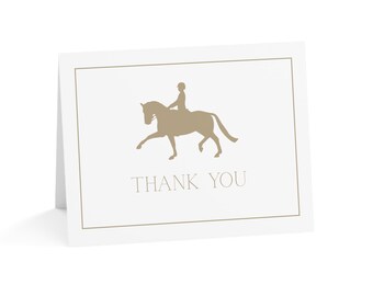Dressage Rider 10-Pack Folded 4"x6" Thank You Cards | Equestrian Themed Gift