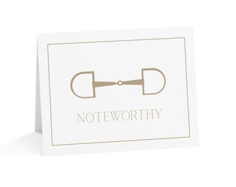 D Ring Snaffle Bit 10-Pack Folded 4"x6" Notecards | Equestrian Themed Gift