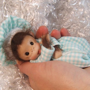 Tutorial On Sculpting Baby Monkeys. PLUS Mini Ooak Polymer Clay Baby Doll Disposable Diaper Instructions