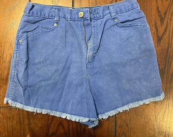 Bonjour Blaue Denim Baumwolle Cut-Off Shorts Juniors 13/14 5-Pocket Zip Logo