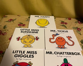 Vintage Mr. Men & Little Miss Books 1997 Roger Hargreaves set of 5
