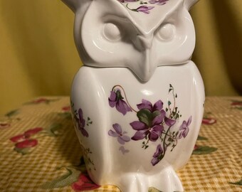 Vintage England Countryside Hammersley "Victorian Violets" Bone China White Owl