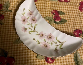 Bone Dish Dishes OLD NUREMBERG Floral Sprays Scalloped Gold Trim Bavaria Germany (set of two)