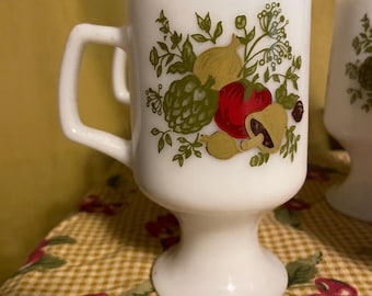 Vintage, 1970s, Corning Ware Spice of Life pedestal Mugs