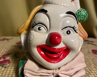 Vintage ceramic clown head bank