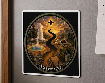 Yellowstone Nationalpark Kühlschrankmagnet, Wyoming Reise-Souvenir, Wandergeschenk, wanderndes Dekor, Park-Sammlerstück