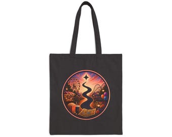 Theme Park Tote, Canvas Vacation, Amusement Essentials, Wayseer Design Tote Bag