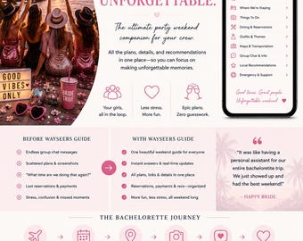 Bachelorette Trip Planner | Custom Bachelorette Itinerary | Girls Weekend Guide | Bridal Party Travel Assistant