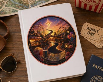 Freizeitpark Reisetagebuch, Urlaub Notizbuch, Wunderliches Erinnerungsbuch, Abenteuer Tagebuch Geschenk