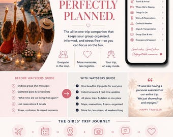 Girls Trip Planner | Group Travel Itinerary Organizer (Digital Companion)