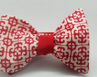 Red and White Designer Freestyle BowTieByEDJ