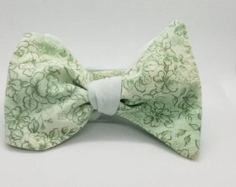 Green Floral Designer Freestyle BowTieByEDJ