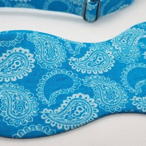 Turquoise Paisley Designer Freestyle BowTieByEDJ image 4