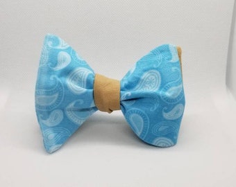 Turquoise and Brown Paisley Designer 2 -in- 1 Freestyle BowTieByEDJ