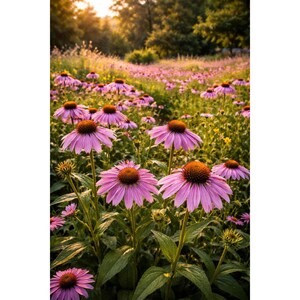 Echinacea paarse zonnehoed zaden, niet-genetisch gemodificeerd, traditioneel, meerjarig bloemtype, bloeiwijze voor in de tuin, variëteit afbeelding 5