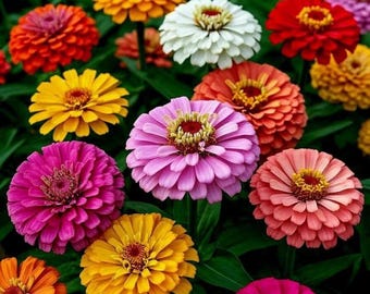 Kalifornische Riesen-Zinnien-Samen, farbenprächtige, einjährige, traditionelle Blumen für Bauerngärten, Beete und Schnittsträuße