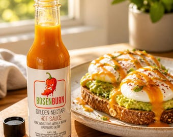 Golden-Nectar Hot Sauce | Small Batch Fermented Habanero Carrot Sauce | Citrus Honey Hot Sauce | Handmade in Florida | 5 oz