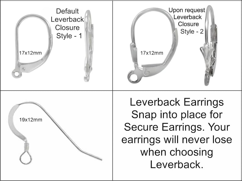 925 Sterling Silver leaves Earrings. Hypoallergenic. Choose Hinge Earring & Hook Earrings. Larg Leaf 31x 19mm Or Sm Leaf 26 x 15mm plus hook image 9