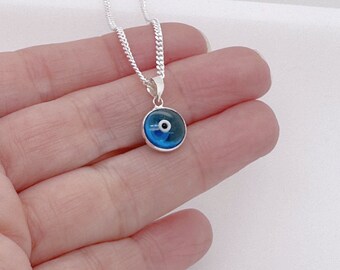 925 Sterling silver Evil Eye Necklace. Cubic zirconia evil eye necklace Mati Evil eye in sterling silver.