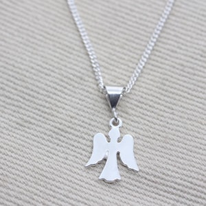 Sterling Silver Angel necklace, guardian Angel sterling silver necklace, silver angel necklace, choose chain. baptism gift