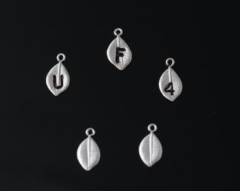 Add hand Silver stamped leaves pendant to your Neckalce