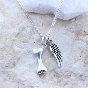 Sterling Silver Bone Necklace. Choose a Charm with Dog Bone. Choose chain image 4