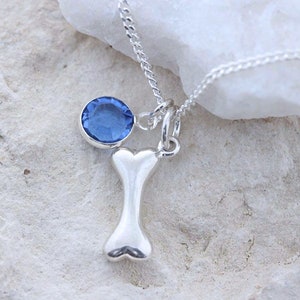 Sterling Silver Bone Necklace. Choose a Charm with Dog Bone. Choose chain image 5