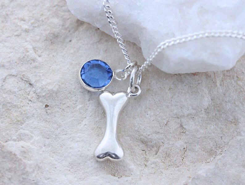 Sterling Silver Bone Necklace. Choose a Charm with Dog Bone. Choose chain image 5