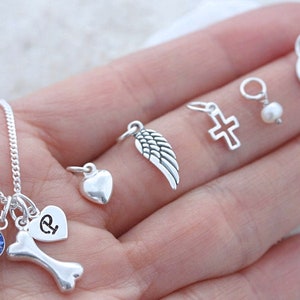 Sterling Silver Bone Necklace. Choose a Charm with Dog Bone. Choose chain image 7