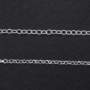 Sterling silver Italy Rolo OR Cable Chain, 16 or 18 inches with spring ring clasp