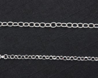 Sterling silver Italy Rolo OR Cable Chain, 16 or 18 inches with spring ring clasp