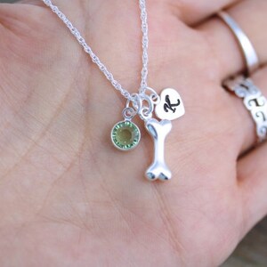 Sterling Silver Bone Necklace. Choose a Charm with Dog Bone. Choose chain image 6