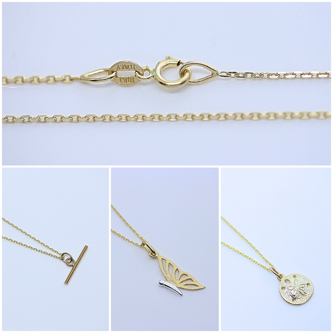 10k Yellow Gold Cable Chain 1.1mm