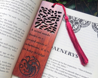 A Mind Needs Books Wooden Bookmark