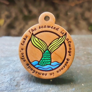 Grass is Greener Mermaid Pet Tag